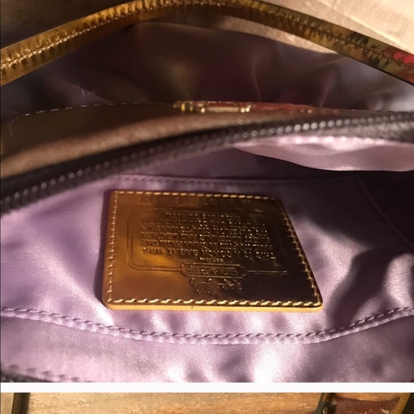 Authentic Coach Silver & Gold Clutch Wristlet - Picture 4 of 8